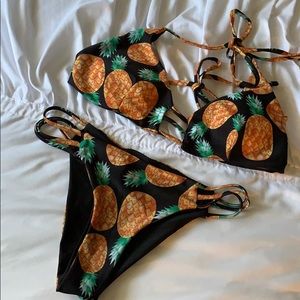 🌟Pineapple cheeky bikini set🌟